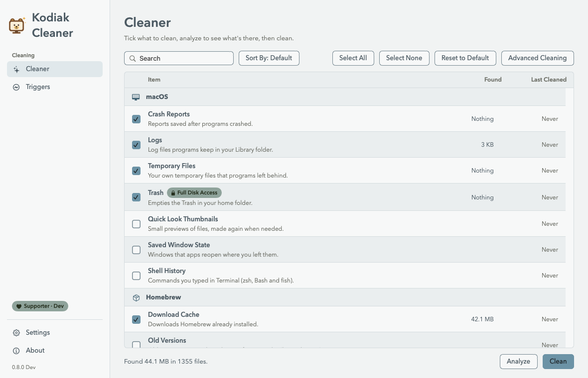 Kodiak Cleaner for Mac in Glacier Light